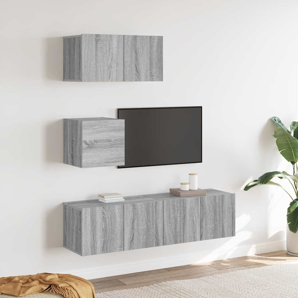 4-tlg. TV-Schrank-Set Sonoma-Eiche Holzwerkstoff