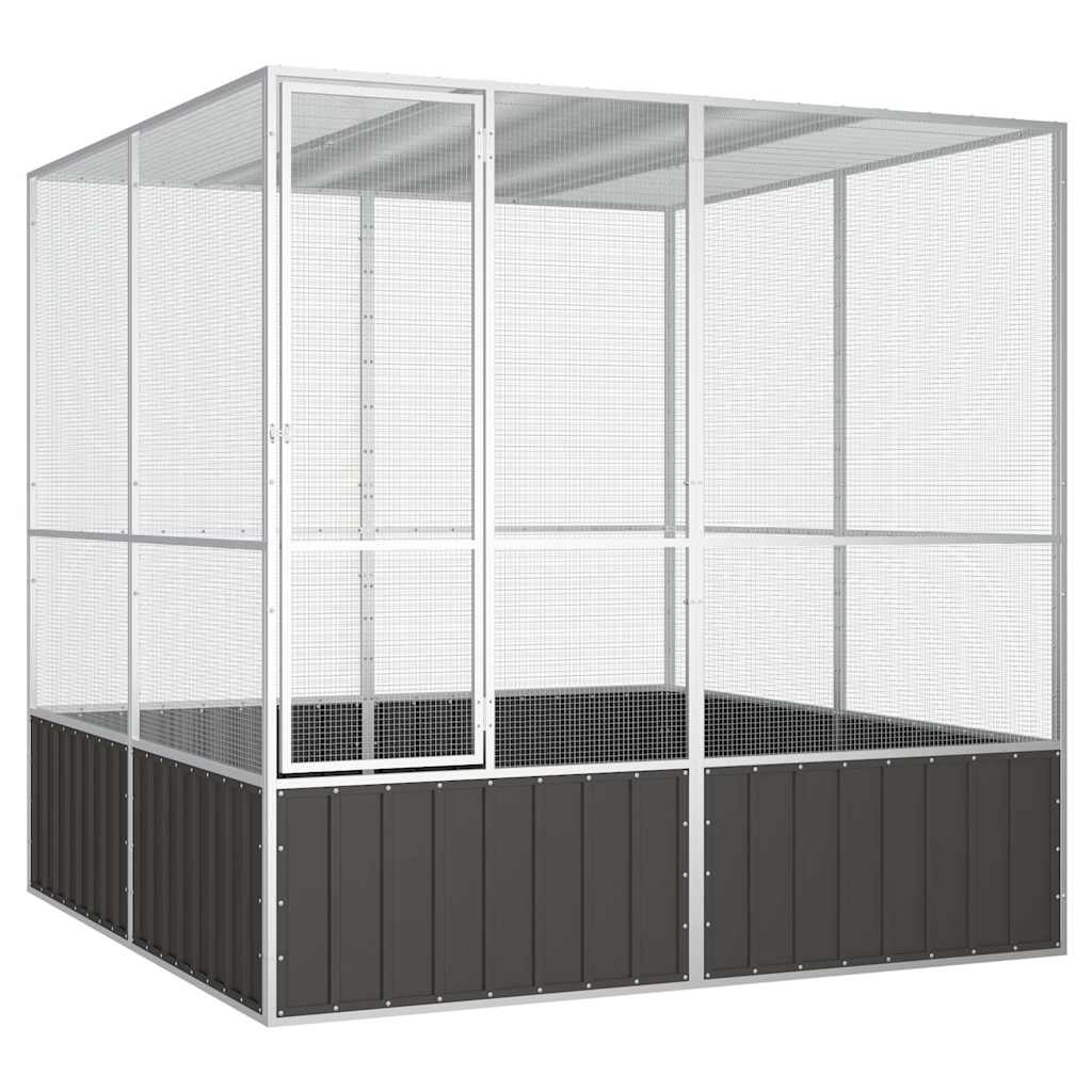 Vogelkäfig Anthrazit 111x107x211,5 cm Verzinkter Stahl
