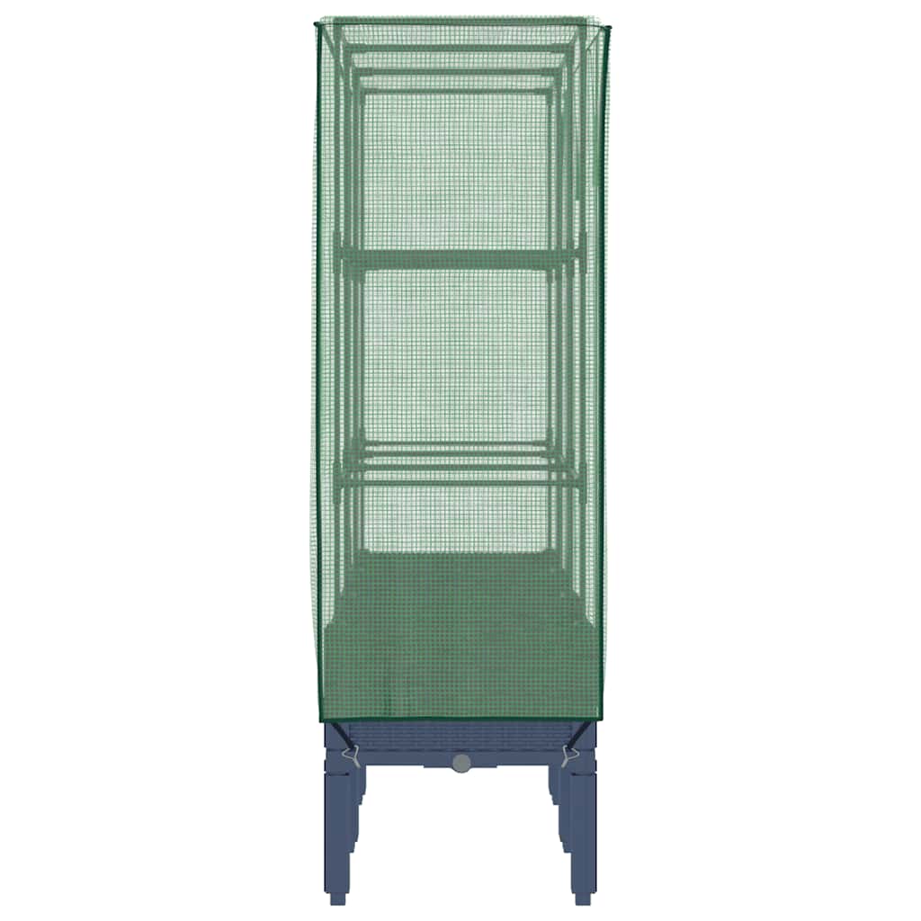 Hochbeet mit Gewächshaus-Aufsatz Rattan-Optik 40x40x140 cm