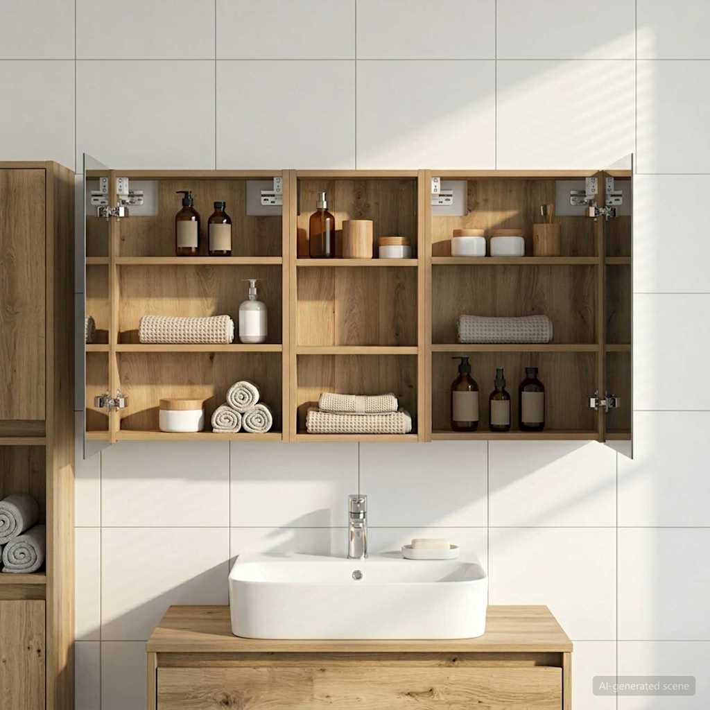 Badezimmerschrank-Set 3 pcs 80 x 10,5 x 50 cm Holzwerkstoff