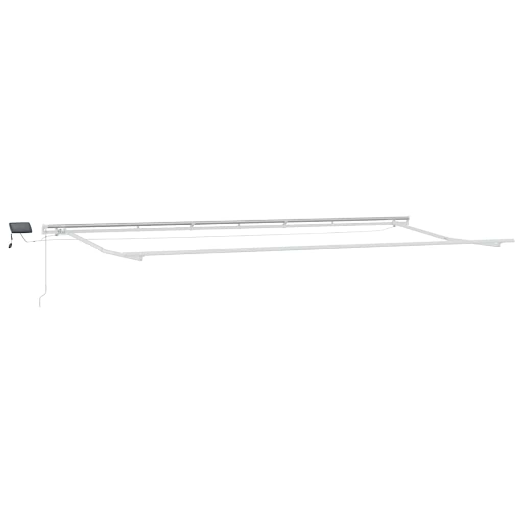 Markise Manuell Einziehbar mit LED 300x250 cm Blau und Weiß