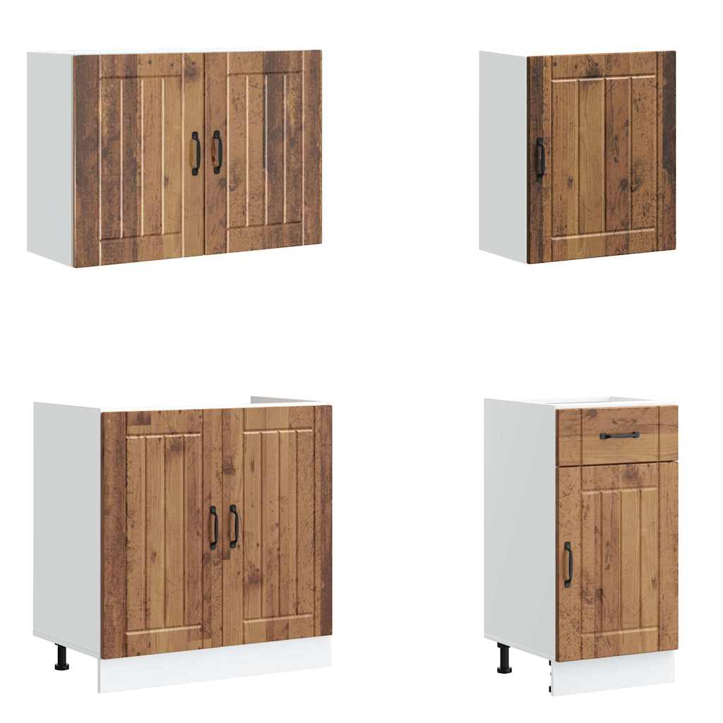7-tlg. Küchenschrank-Set Lucca Weiß Holzwerkstoff