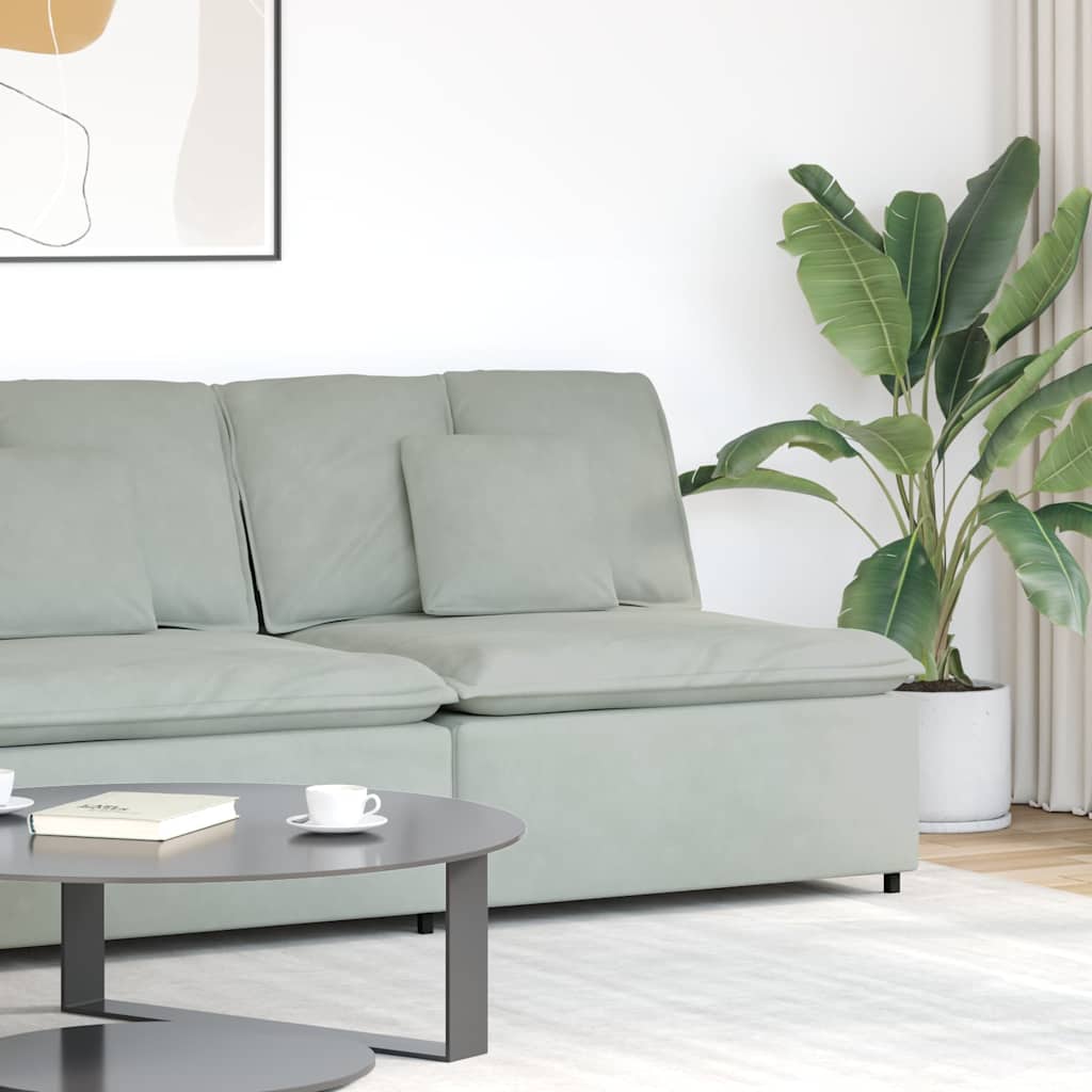 Modulares Sofa Endmodul mit Armlehne Kissen Blau 100 cm