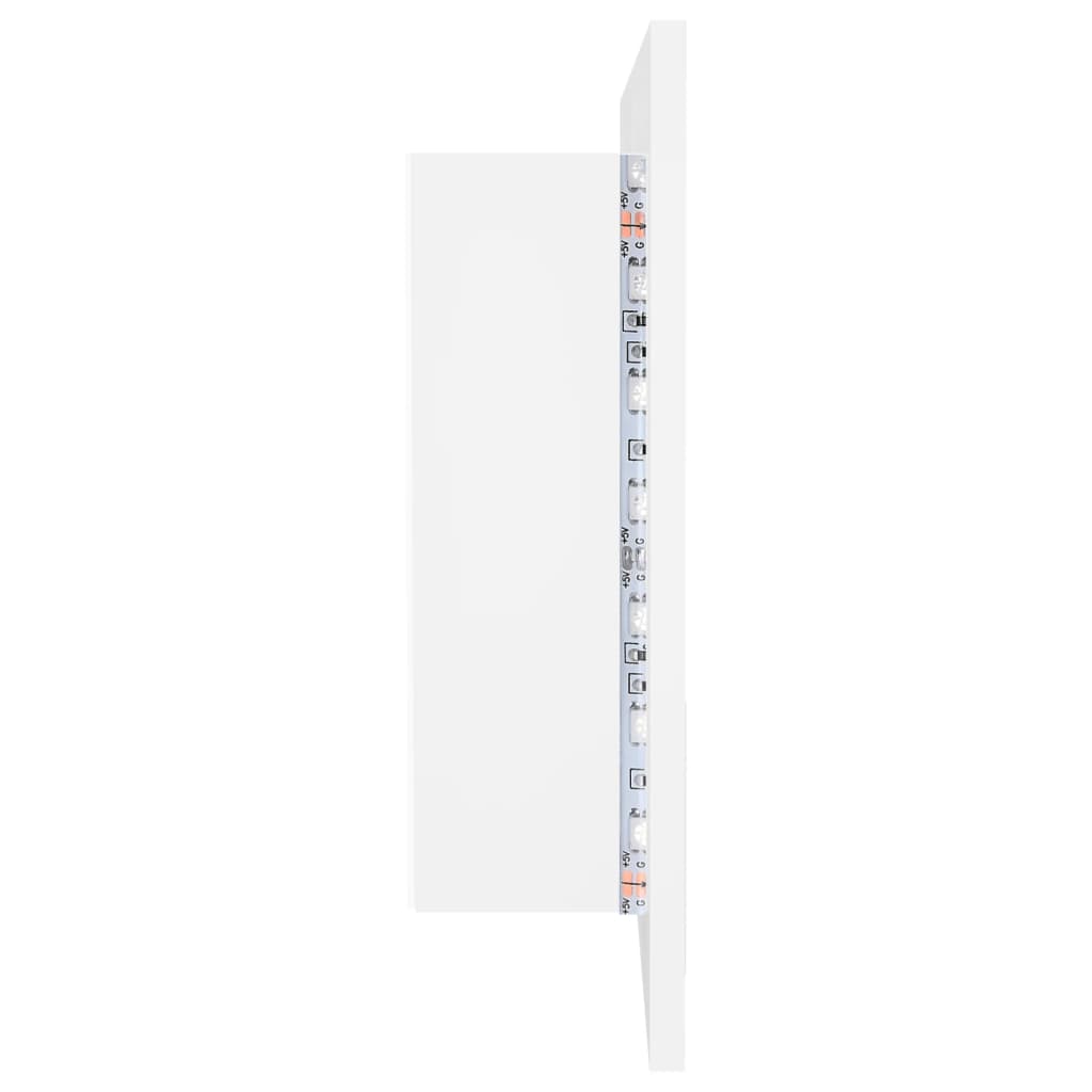 LED-Bad-Spiegelschrank Grau 90x12x45 cm Acryl