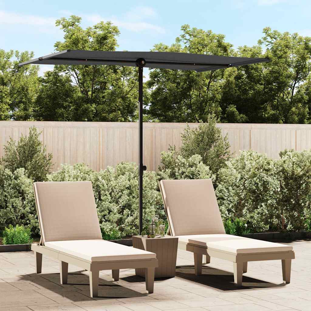 Sonnenschirm mit Aluminium-Mast 180x110 cm Bordeauxrot
