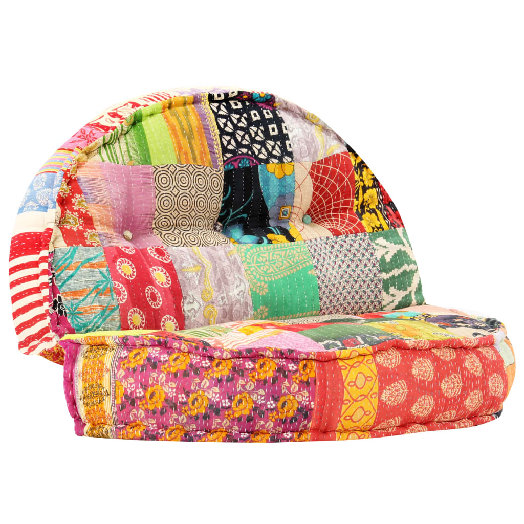 2-Sitzer Modularer Pouf Patchwork Stoff