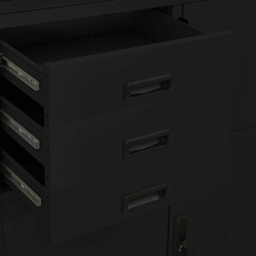 Büroschrank Weiß 90x40x180 cm Stahl