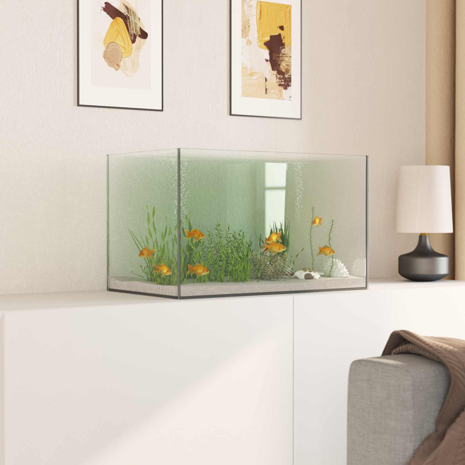 Aquarium mit Speicher Transparent 30 x 20 x 20 cm Glas