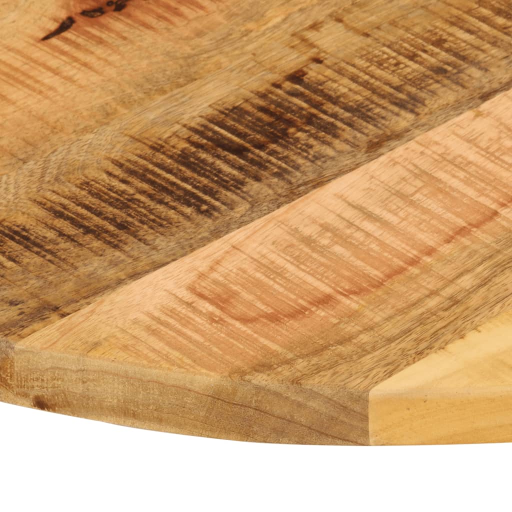 Tischplatte Ø 40x2,5 cm Rund Raues Massives Mangoholz