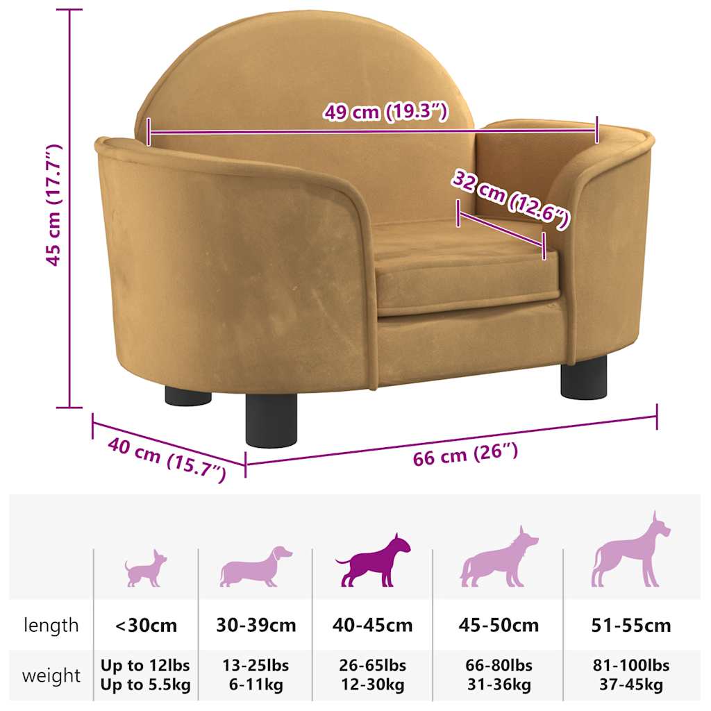 Hundebett Schwarz 66x40x45 cm Samt