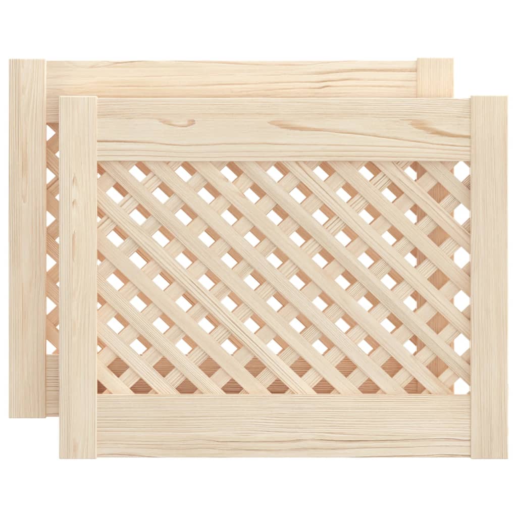 Schranktüren 2 Stk. Gitter-Design 39,5x39,5cm Massivholz Kiefer