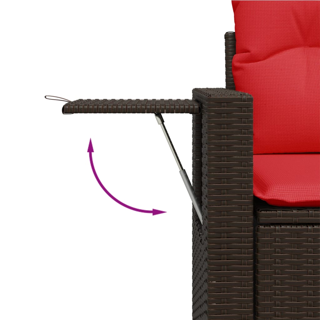 10-teiliges Gartensofa-Set mit Kissen, schwarzes Polyrattan