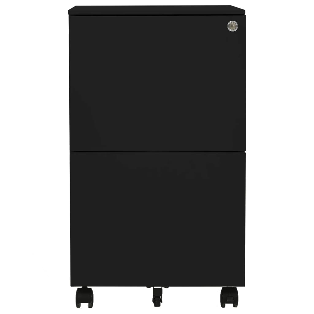 Aktenschrank mit Rollen Weiß 39x45x67 cm Stahl