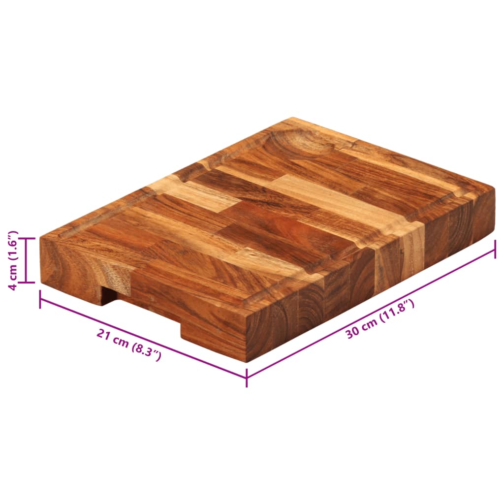Schneidebrett 42x30x4 cm Massivholz Akazie