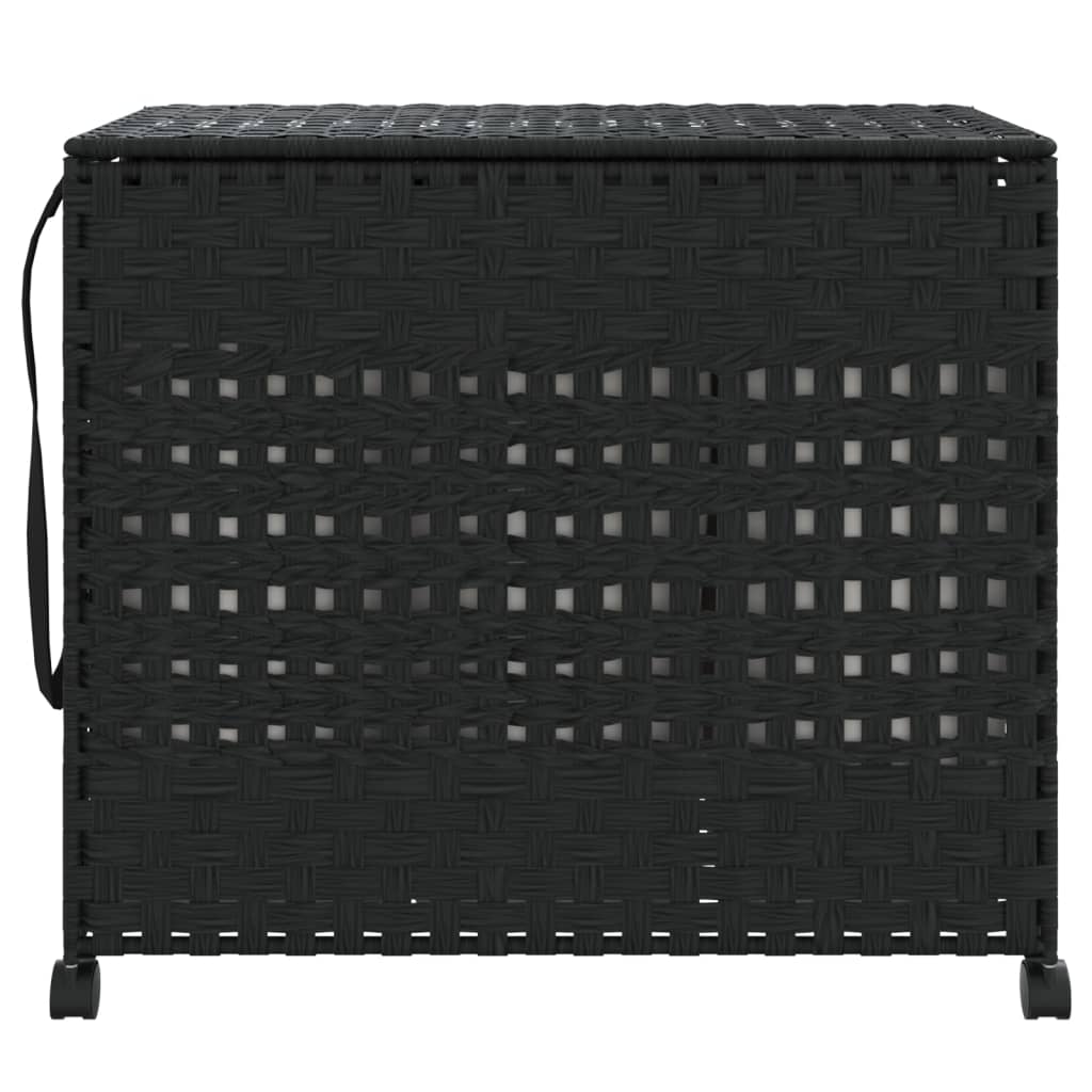 Wäschekorb mit Rollen 66x35x60 cm Rattan