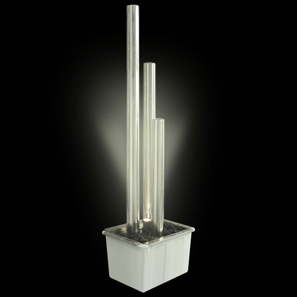 Gartenbrunnen Silbern 48x34x88 cm Edelstahl