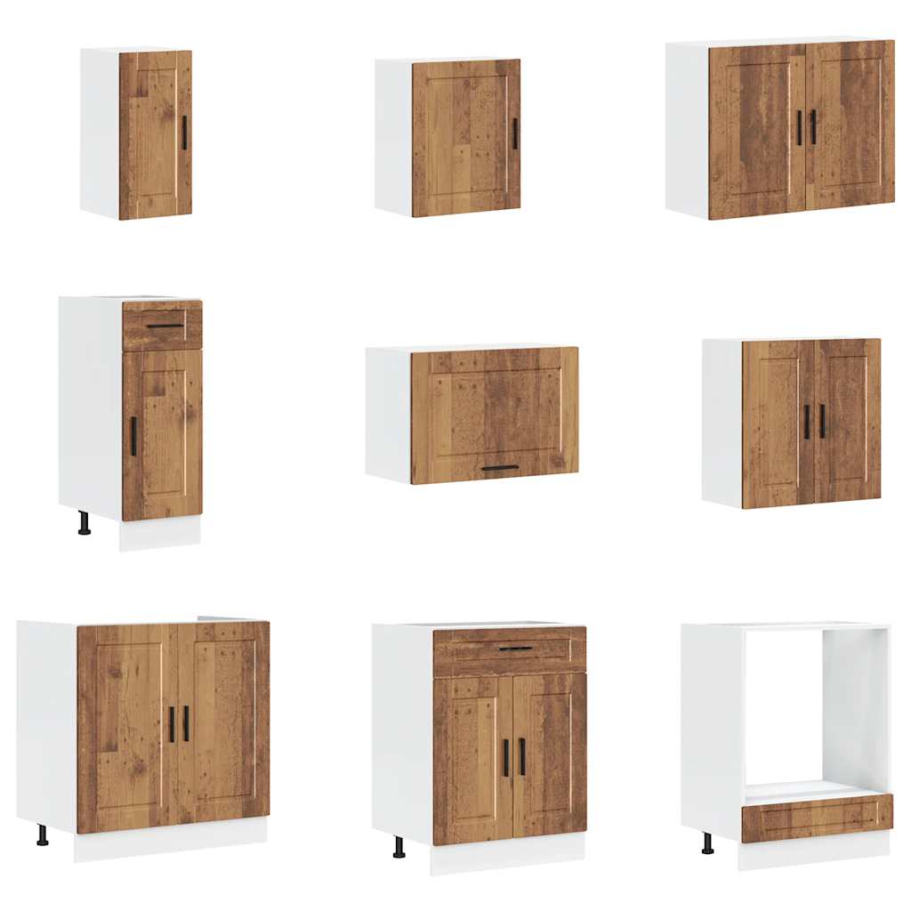 14-tlg. Küchenschrank-Set Porto Weiß Holzwerkstoff