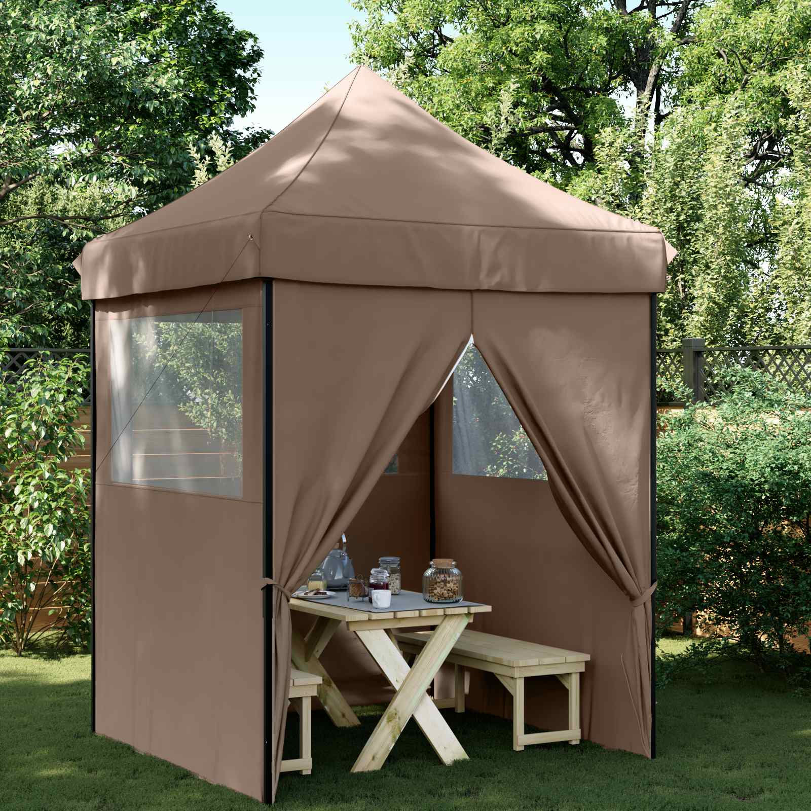 Partyzelt Faltbar Pop-Up Schwarz 200x200x306 cm