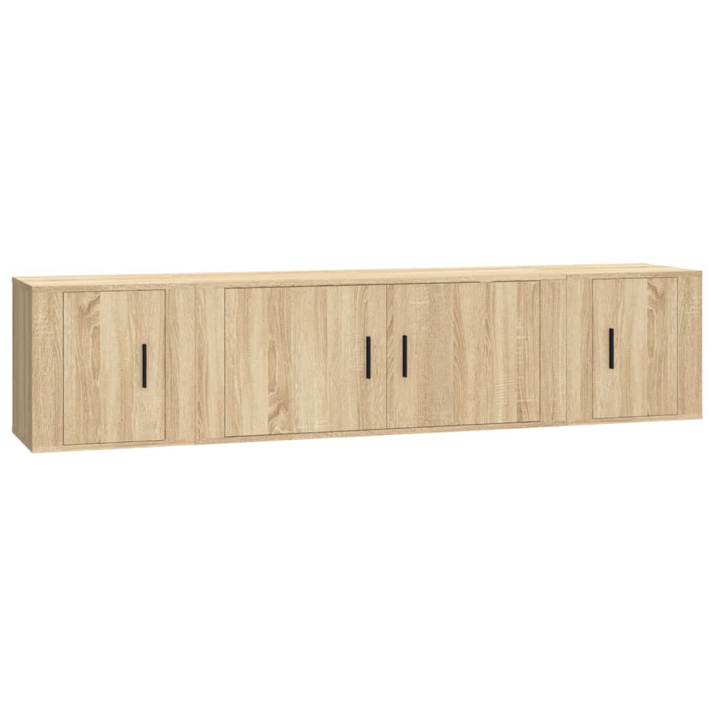 3-tlg. TV-Schrank-Set Weiß Holzwerkstoff