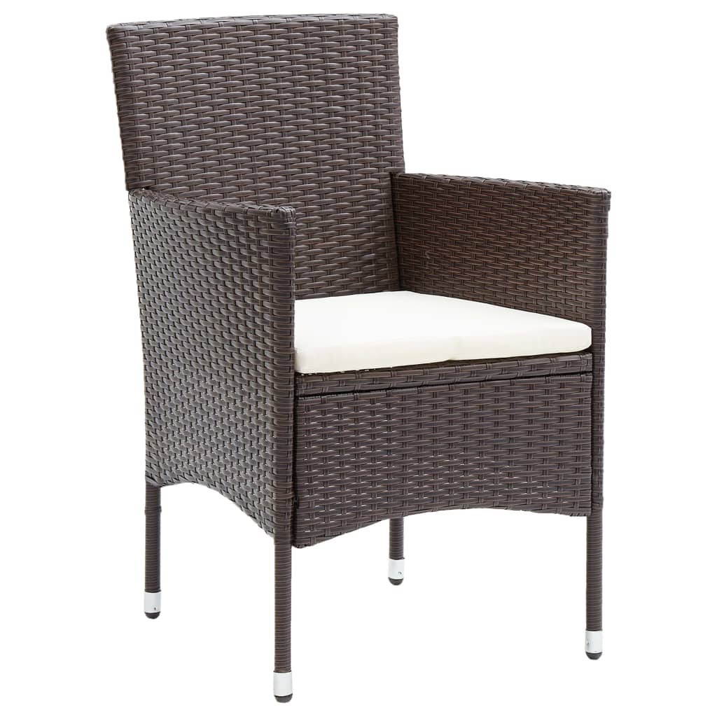 Garten-Essstühle 2 Stk. Poly Rattan Beige