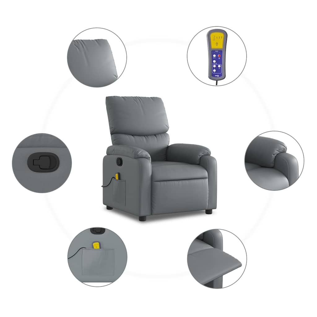 Massage-Relaxsessel, Kunstleder, Schwarz