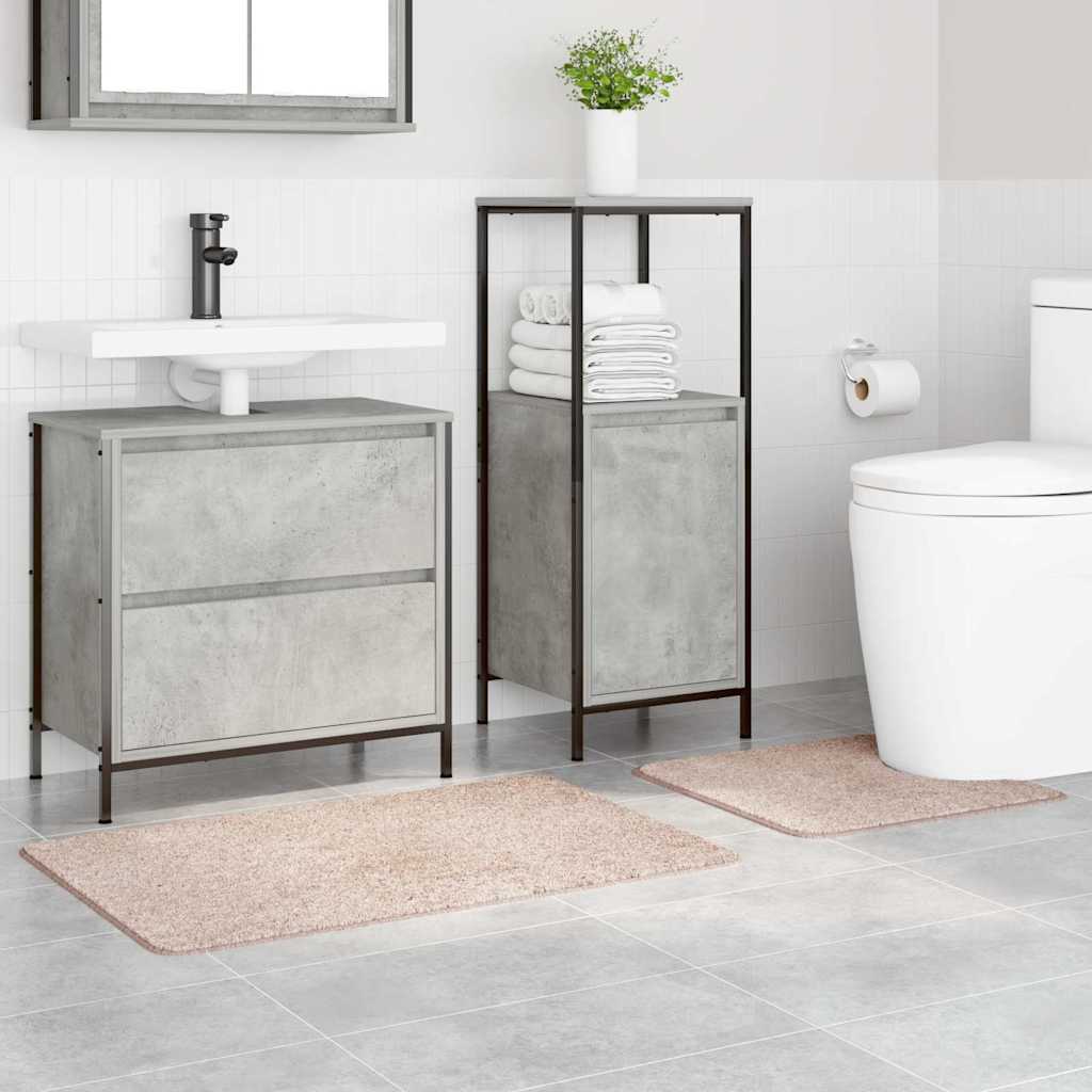Anti-Rutsch Badematten-Set 2 pcs Dunkelgrau PP