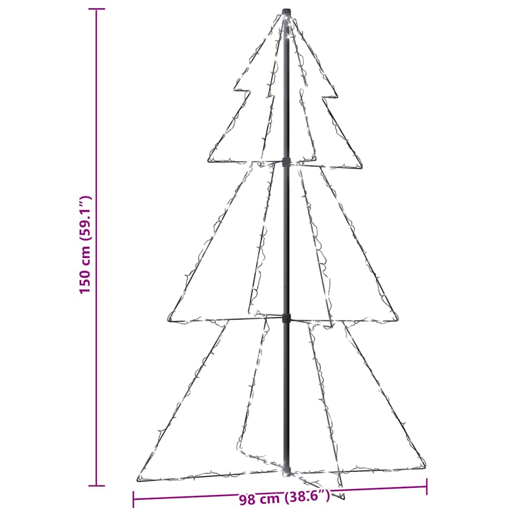 Weihnachtsbaum in Kegelform 160 LEDs Indoor & Outdoor 78x120 cm