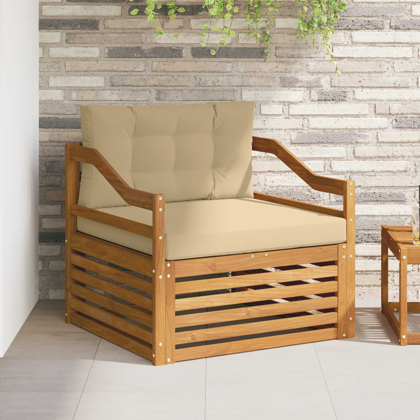 2 Stück Outdoor-Sofa Natur