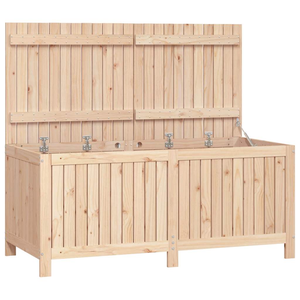 Gartentruhe Grau 76x42,5x54 cm Massivholz Kiefer