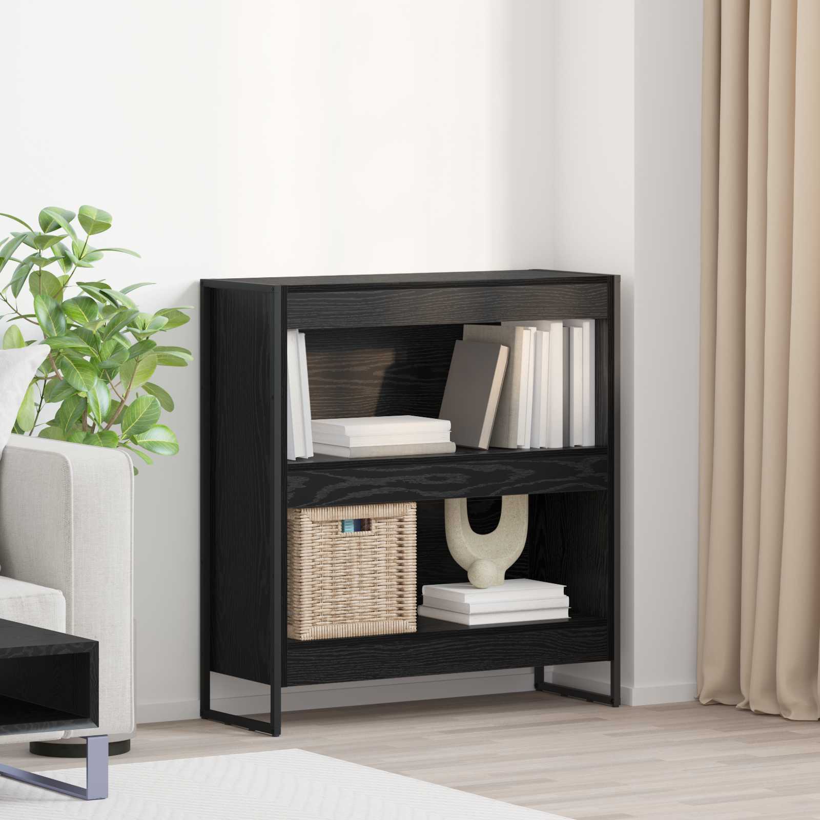 Bücherregal 2 pcs Schwarz Eichen-Optik 60 x 30 x 189,5 cm
