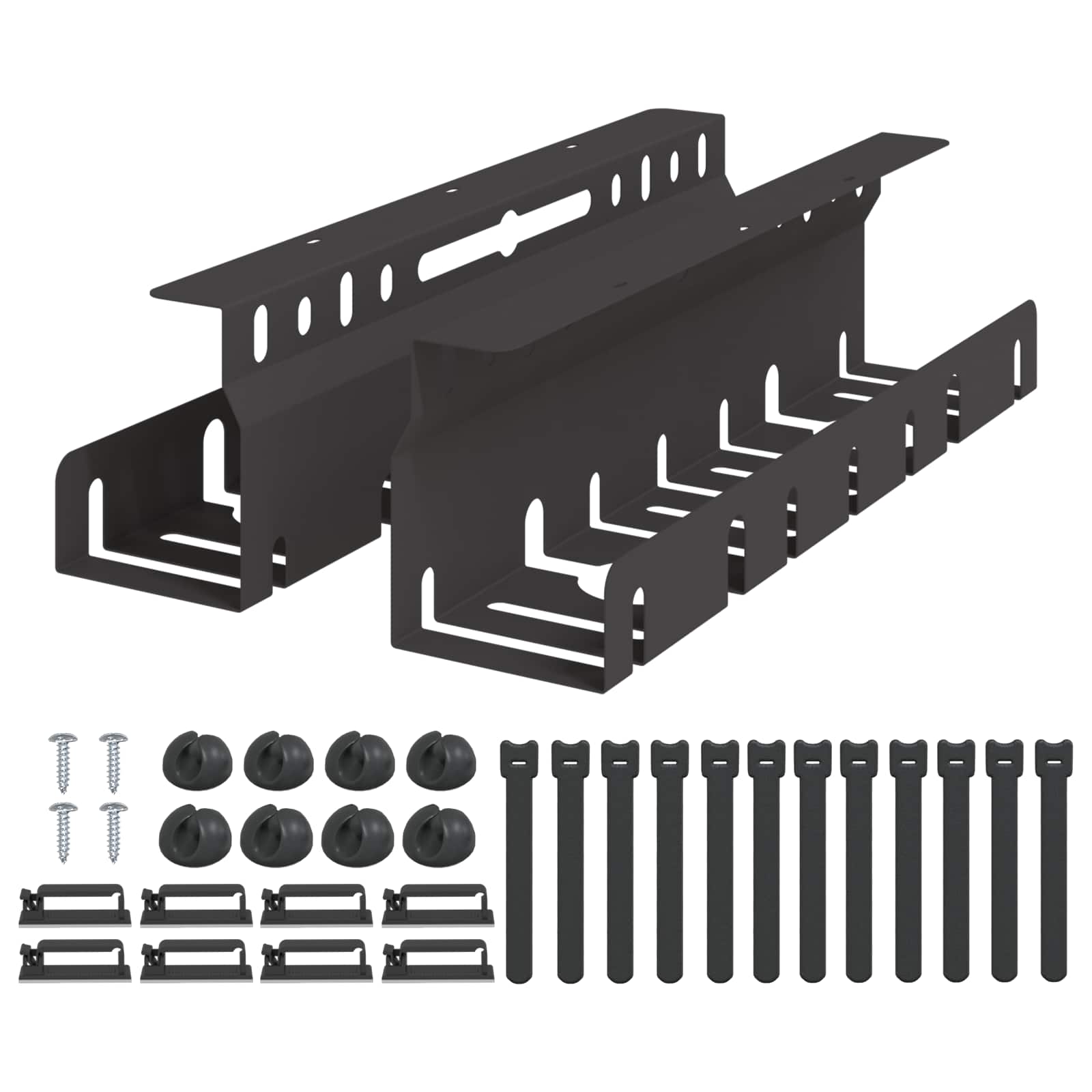 Unter dem Schreibtisch Kabelmanagement Tray 2 Stk. Anthrazit