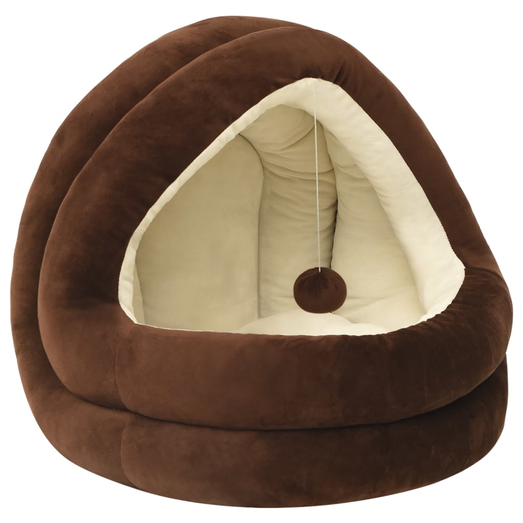 Katzenbett 50x50x45 cm Grau und Creme