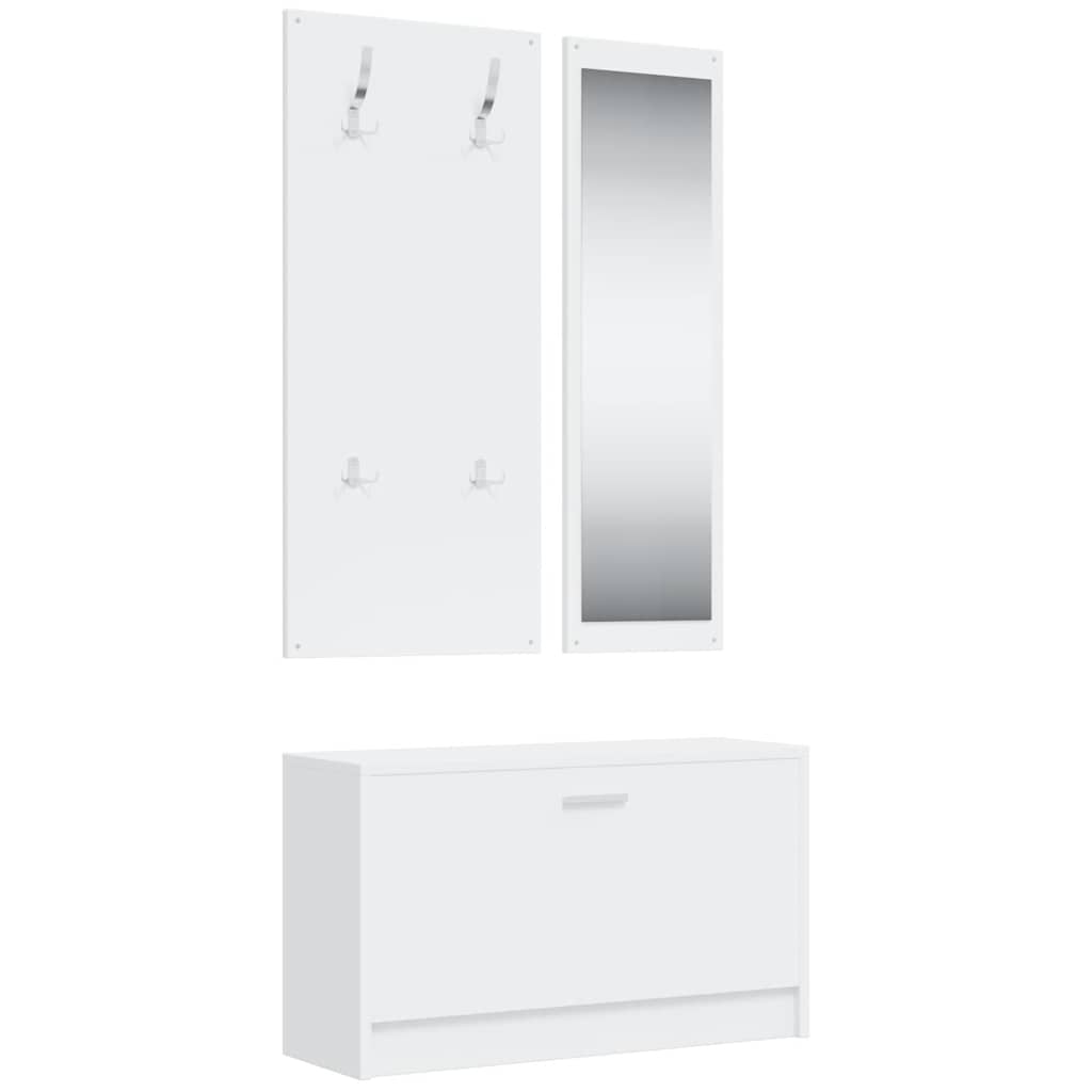 Garderoben Flur 3-in-1 Schuhschrank Schuhkipper Spiegel