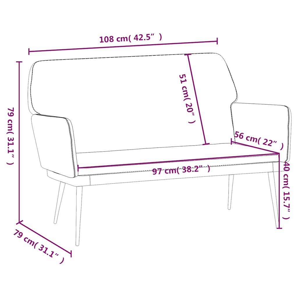 Sitzbank Dunkelgrün 108x79x79 cm Samt