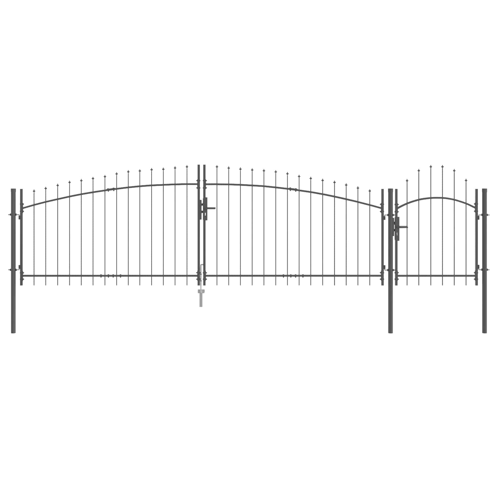 Gartentor Woerden Stahl 1x4 m Schwarz
