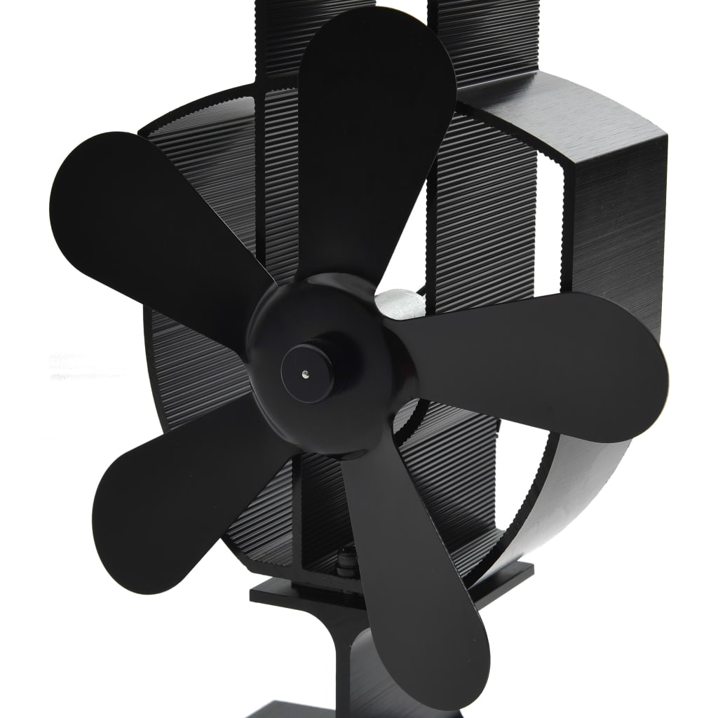 Ofenventilator Wärmebetrieben 2 Blätter Schwarz
