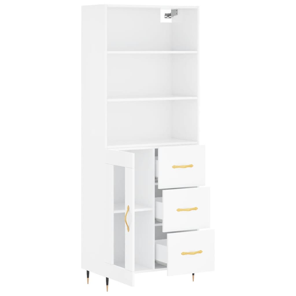 Highboard Betongrau 69,5x34x180 cm Holzwerkstoff