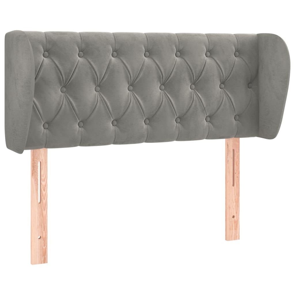 Kopfteil mit Ohren Dunkelblau 93x23x78/88 cm Samt