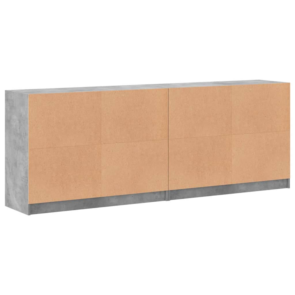 Bücherschrank mit Türen Weiß 204x37x75 cm Holzwerkstoff