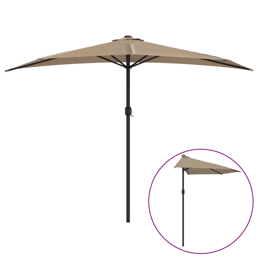 Balkon-Sonnenschirm Alu-Mast Bordeauxrot 270x144x222cm Halbrund