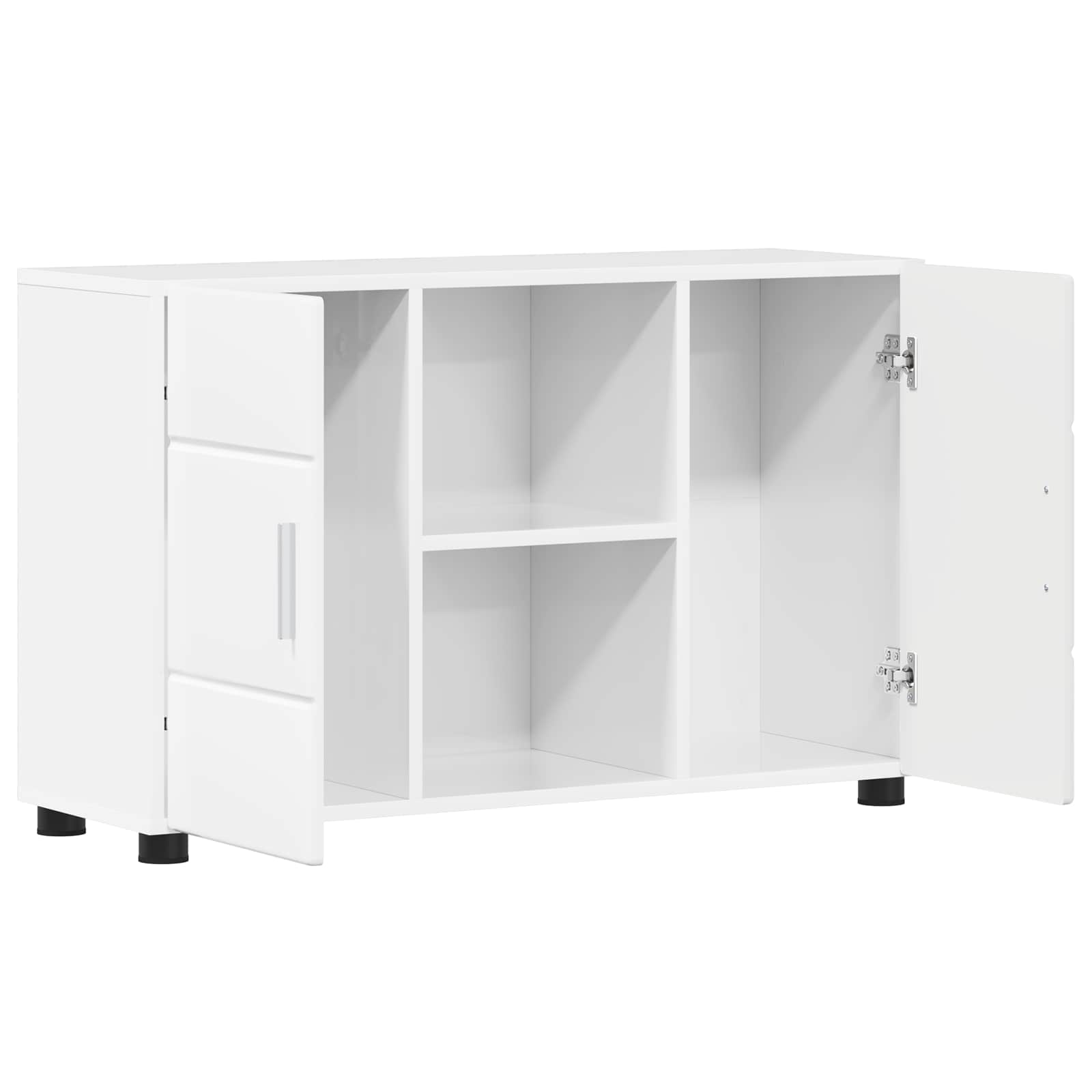 Highboard mit Regal FLORIN Weiß 60 x 35 x 182 cm Holzwerkstoff