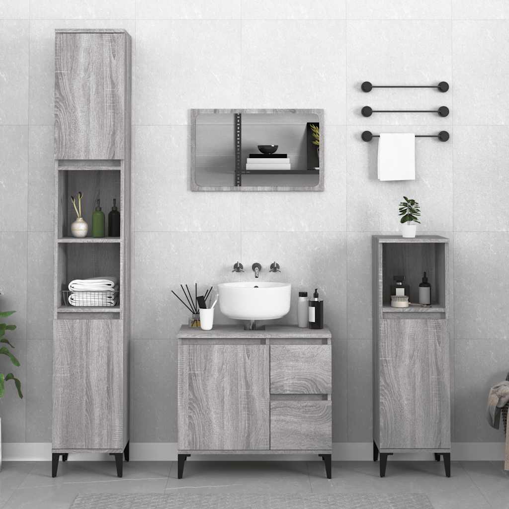 Badschrank Weiß 65x33x60 cm Holzwerkstoff