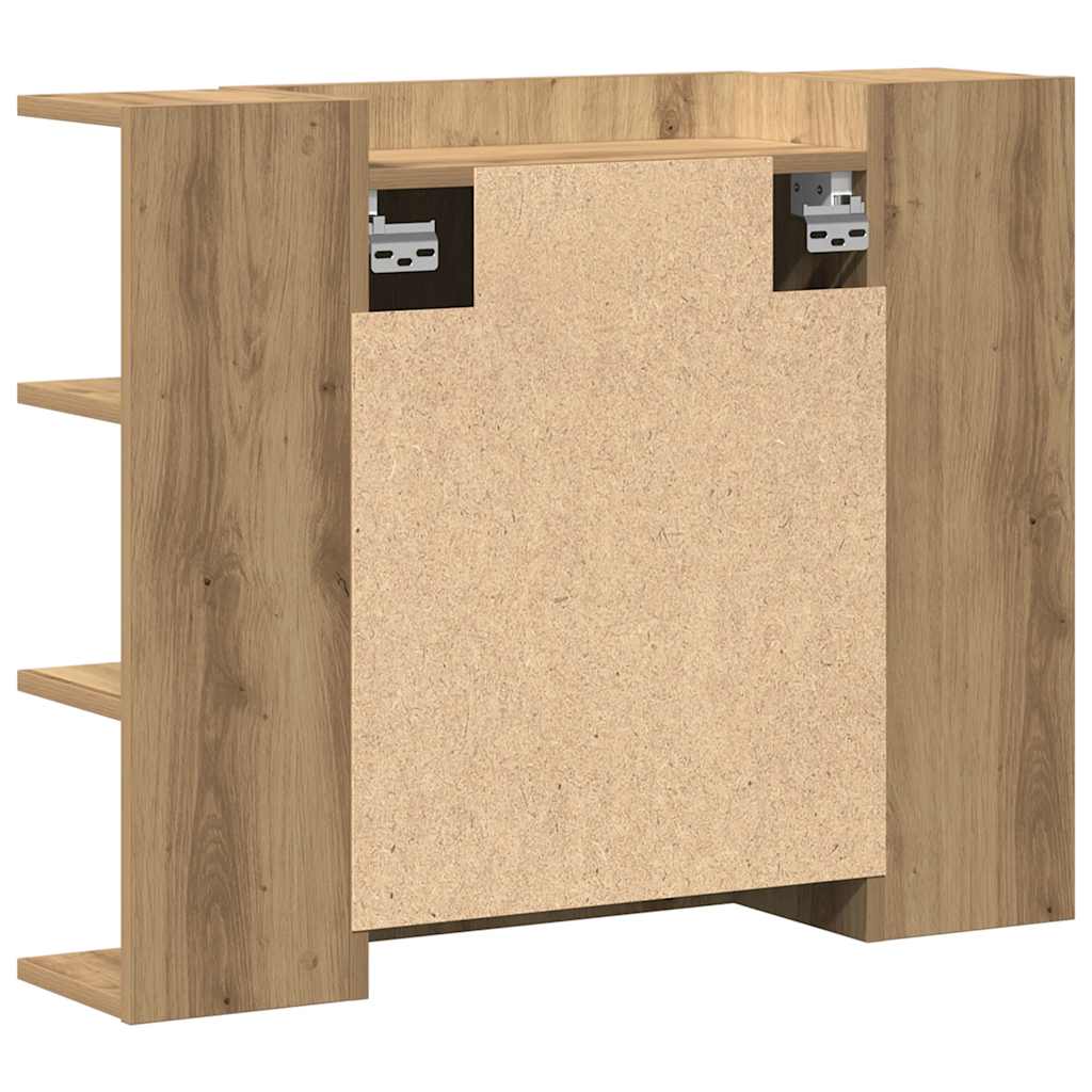 Bad-Spiegelschrank Weiß 80x20,5x64 cm Holzwerkstoff