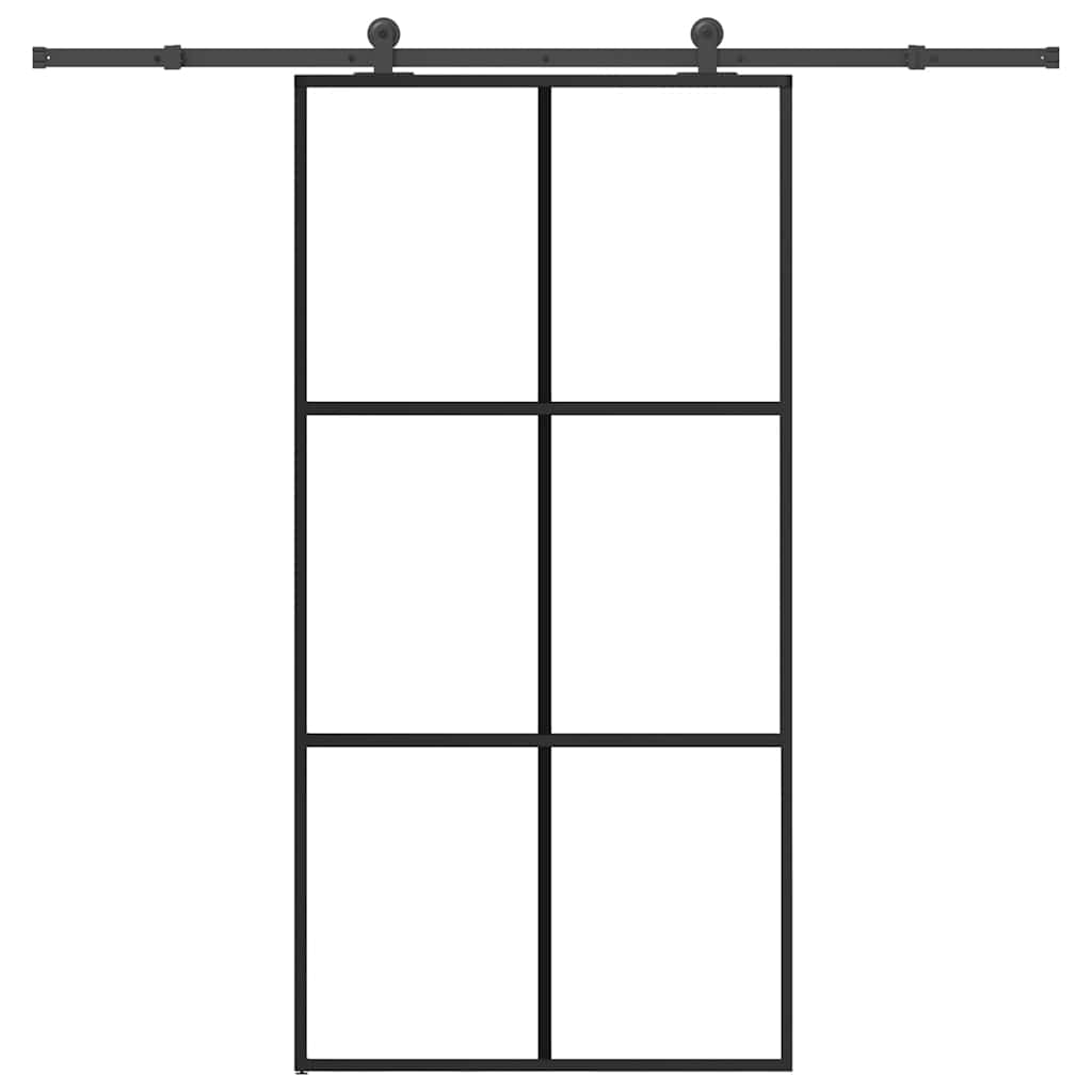 Schiebetür mit Beschlag 76x205 cm ESG-Glas & Aluminium
