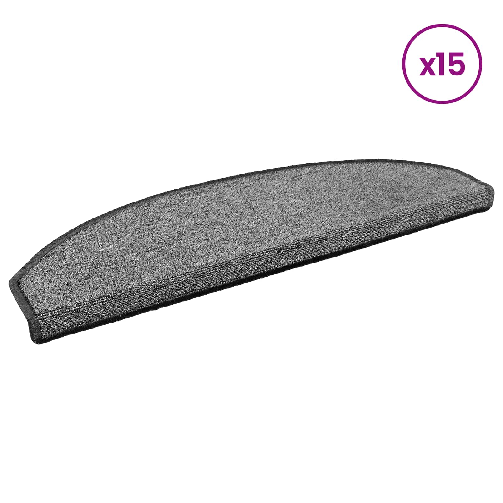 Stufenmatten 15 Stk. 56x17x3 cm Anthrazit Halbrund