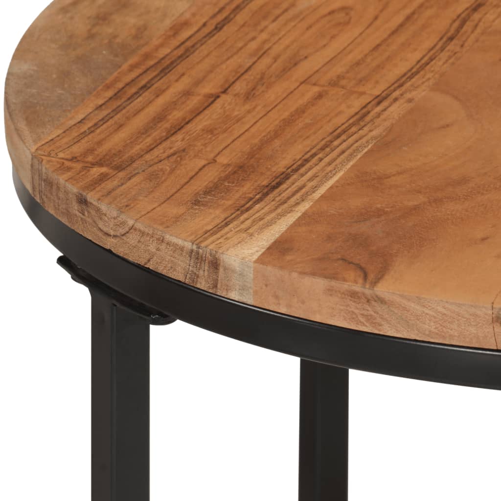 Couchtisch 45x45x35 cm Massivholz Akazie und Eisen