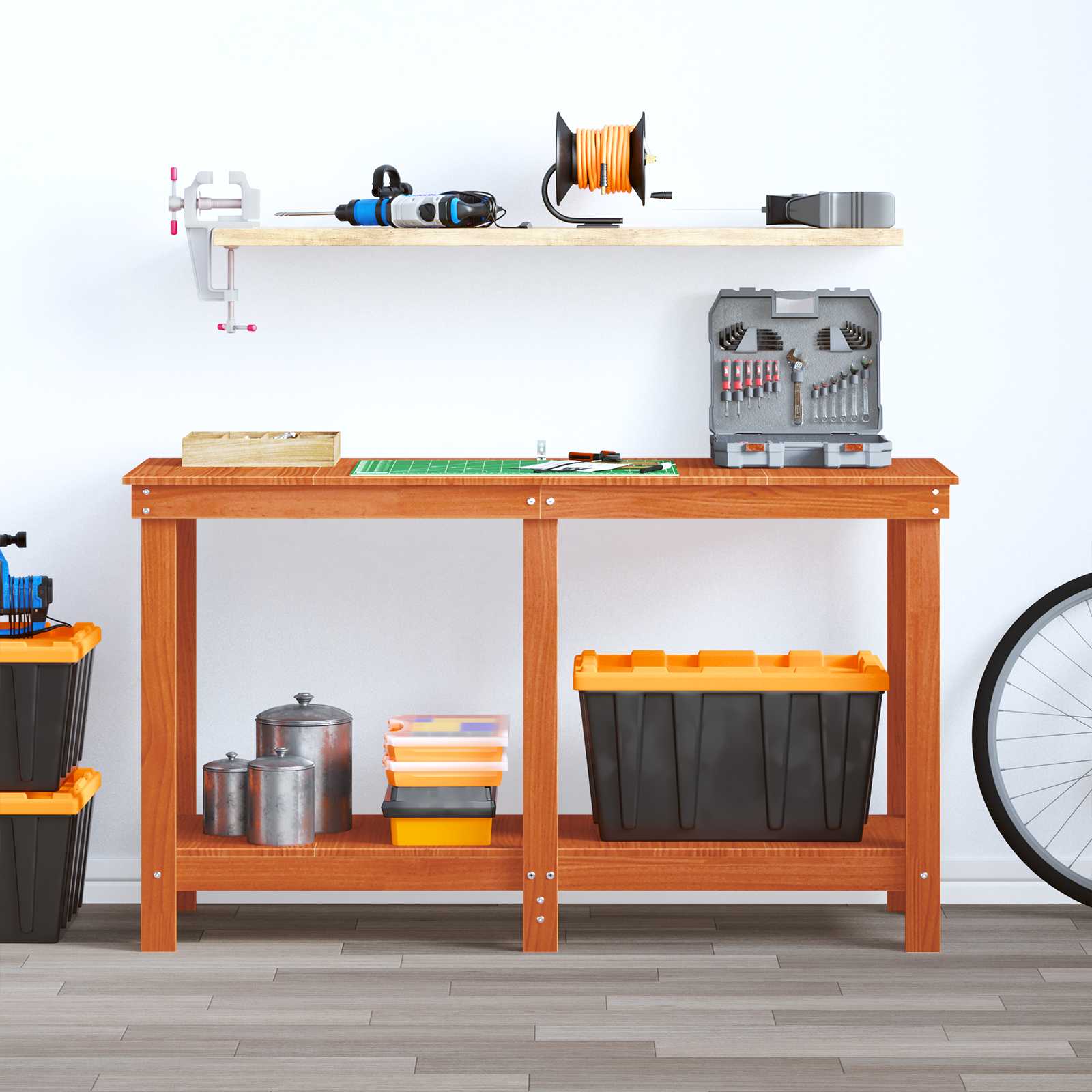 Werkbank 80x50x80 cm Massivholz Kiefer