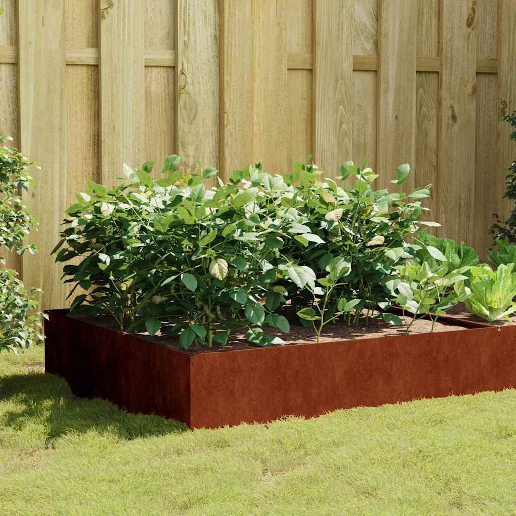 Hochbeet 100x100x18,5 cm Cortenstahl