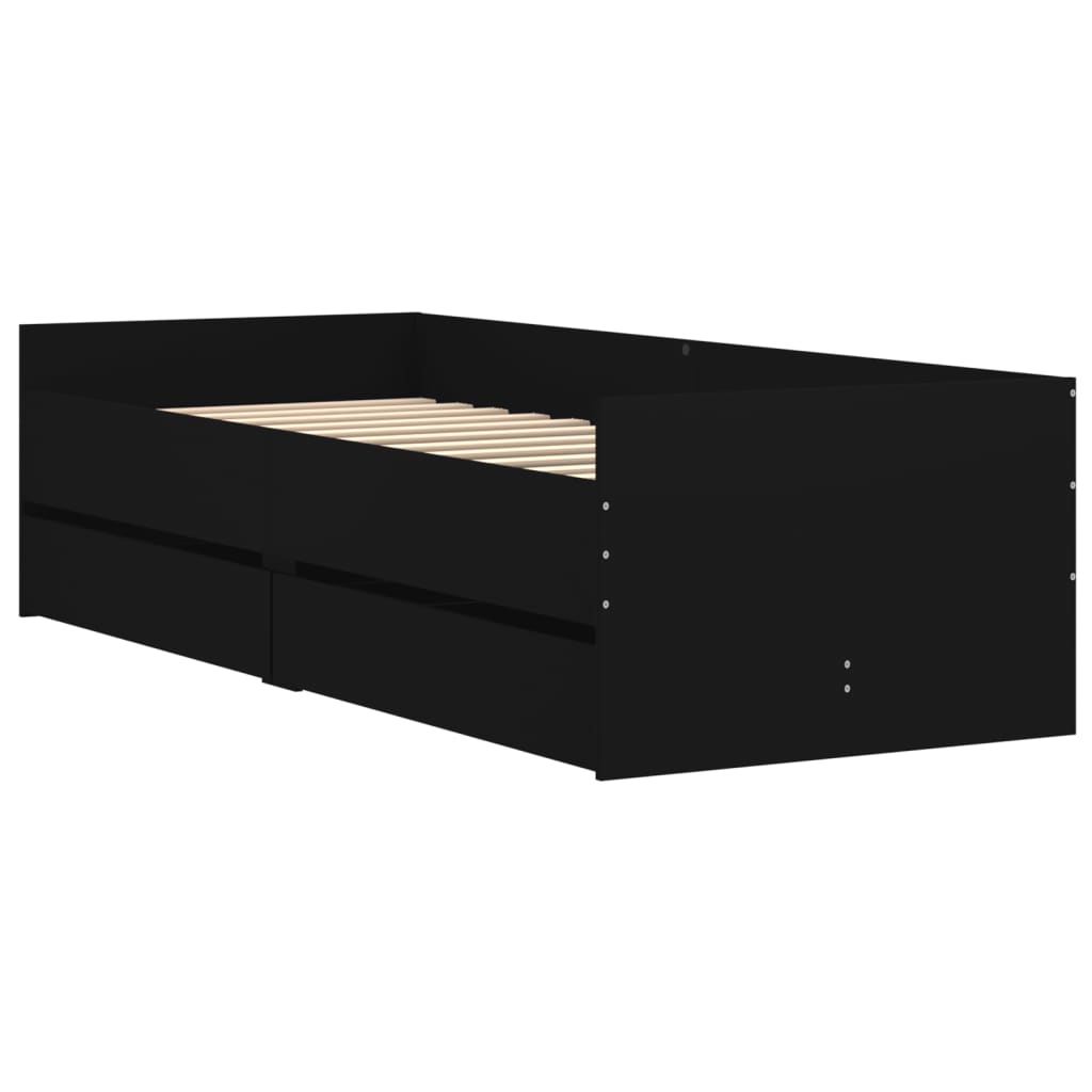 Bett mit Schubladen Braun Eiche-Optik 75x190 cm