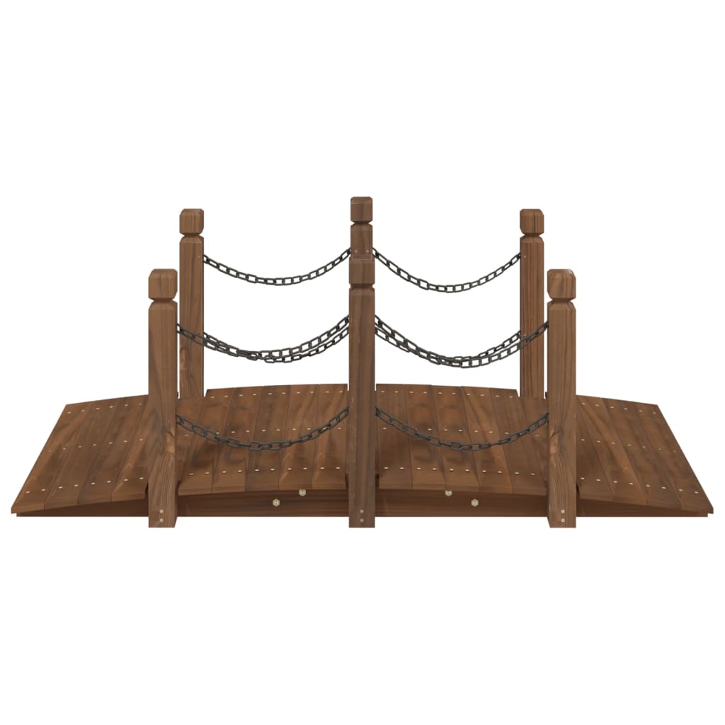 Gartenbrücke mit Geländer 150x67x56 cm Massivholz Fichte